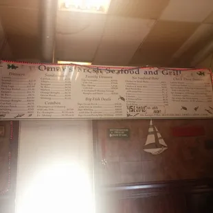 the menu