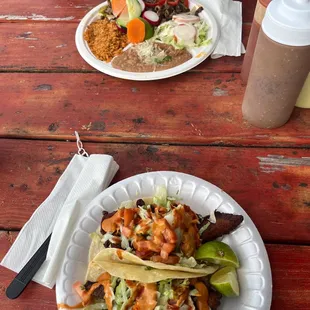 Fish tacos and fajitas