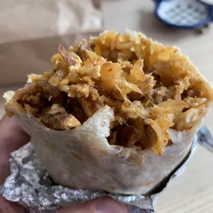 Close up of the beauty that was this burrito