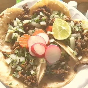 Five carne asada tacos (1/20/21)