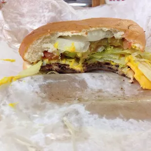 A single patty burger