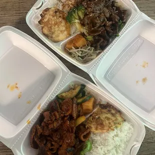 top: beef teriyaki bottom: pork bulgogi