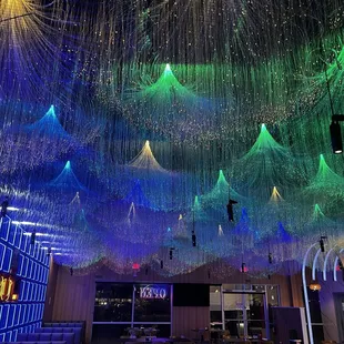 The ceiling of the dining area