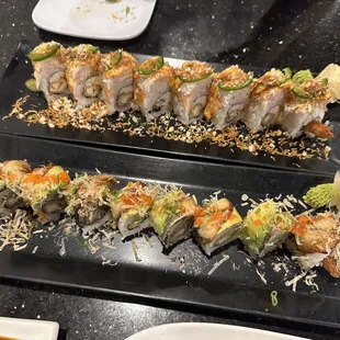 Precision Roll (Top), Dragon Roll (Bottom)