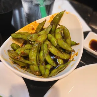 Spicy Garlic Edamame