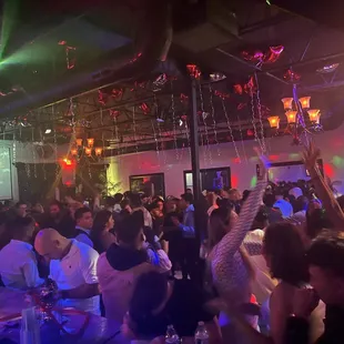 a large group of people at a party