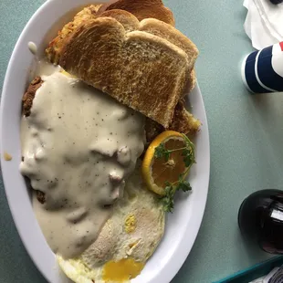 Chicken fried steak &amp; eggs