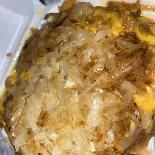 Small Chili Cheese Fries w/ grilled onions.