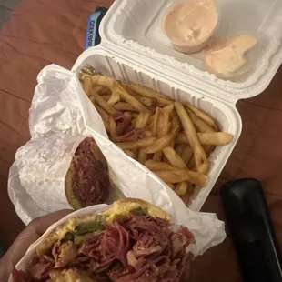 Pastrami Sandwich Dinner