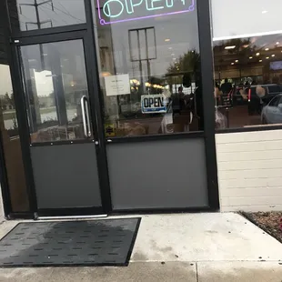 the entrance to the store