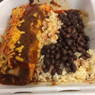 Chicken enchilada w/ rice &amp; beans