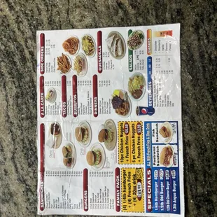 menu