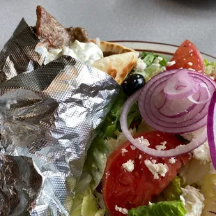 Gyro and salad