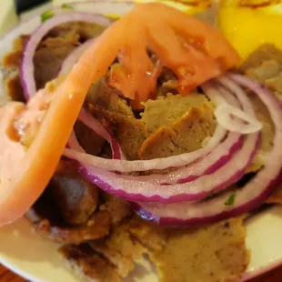  plate of food on a wooden table