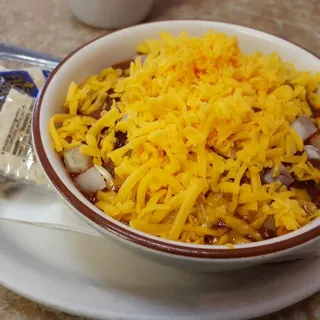 Bowl of Chili with Garlic Bread