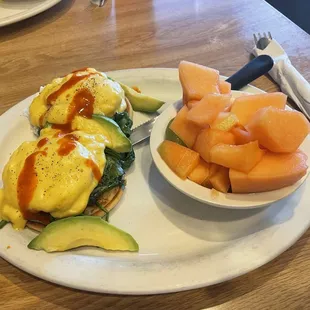 California Benedict with fruit