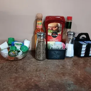 Tobasco, check. International Delight creamer, check.