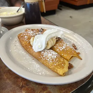 Banana Nut sweat cream crepes