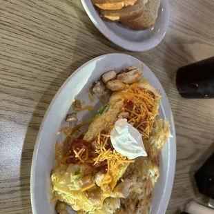 Fajita chicken omelette