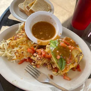 California omelette with Green chili and sourdough toast