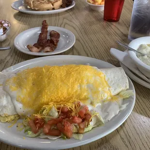 Country Breakfast Burrito with Toast