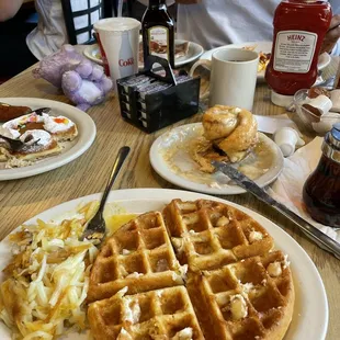 Waffle combo, kids smiley pancake