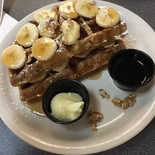 Banana Nut Stuffed Waffle