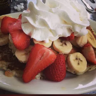 Strawberry banana nut waffle.