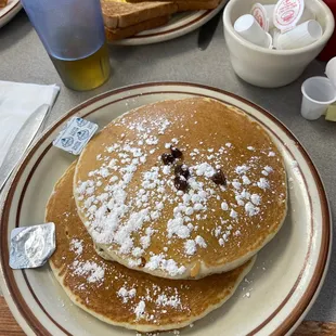 Chocolate chip pancakes they look delicious!
