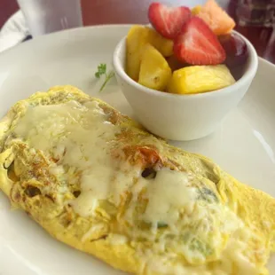 Mama Mia omelette with fruit side