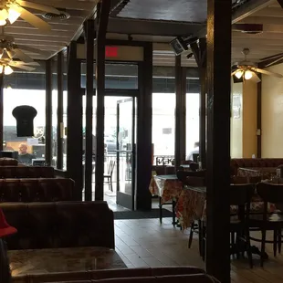 one customer outside prior to us entering to our right  the customer that was serviced before us to the left as we were waiting to order