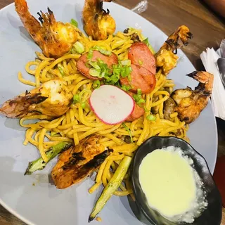 Cajun Tiger Prawn Garlic Noodles