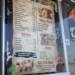 Menu as of March 2022