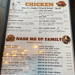 Chicken Menu