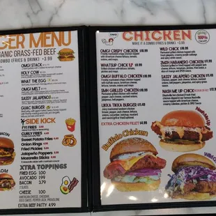 menu, burgers