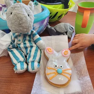 Bunny donut to share with her bunny