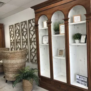 a display case in a store