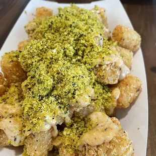 Hell Yeah Tots with spicy garlic parmesan!  Amazing!!!!!!!