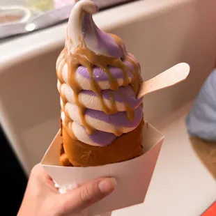 Ube and earl grey with dulce drizzle