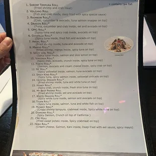 Dinner Menu Back