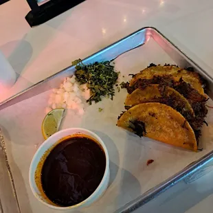 Birra tacos.   Not much of a presentation but oh well