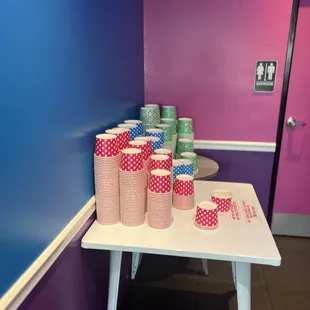 Frozen yogurt cup area