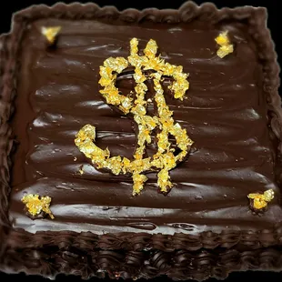 Triple Chocolate Mousse Cake  W/Edible Gold Leaf