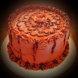 3 layer Chocolate Midnight, ganache, Ganache blended Swiss Meringue Buttercream@ Oh My Gosh Ganache