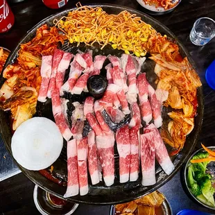 a large platter of food