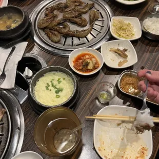 a table full of food