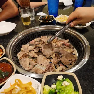 a table full of food