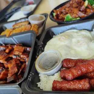 Pork Belly, Longanisa, Chicken, Lechon Belly