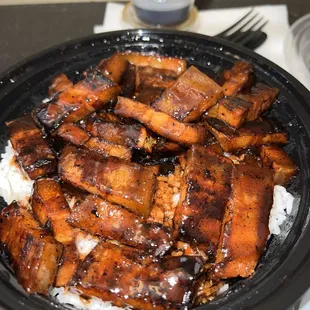 Pork belly over rice bowl