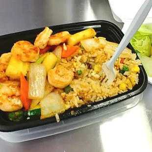 Hibachi Shrimp with Fried Rice.